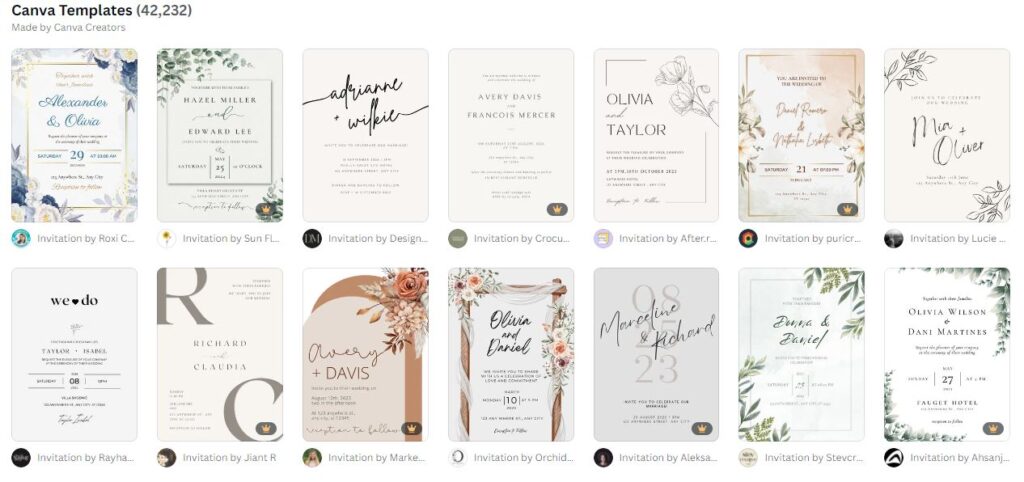 Canva wedding invitations templates