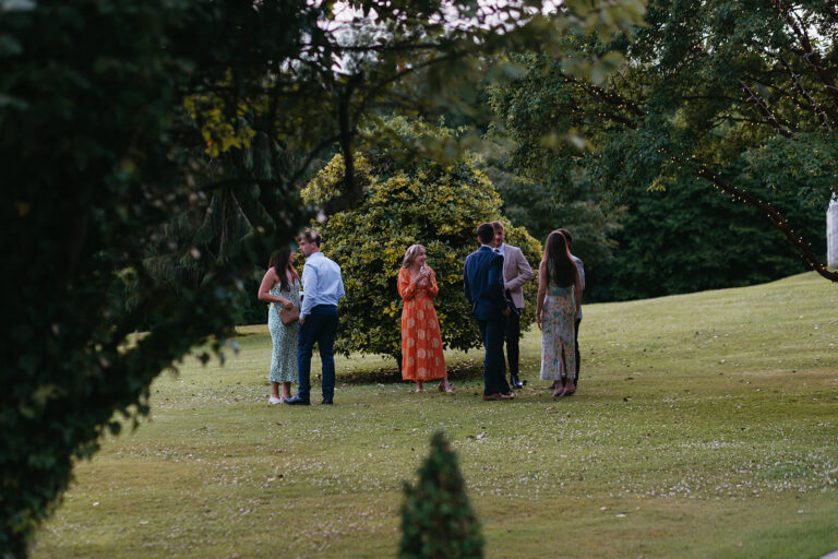 wedding guests outside